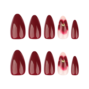 <span class=keywords><strong>Uñas</strong></span> Postizas Rojas Simples <span class=keywords><strong>y</strong></span> Elegantes al por Mayor, con un Acabado de Alta Gama, <span class=keywords><strong>Uñas</strong></span> Florales Cortas en Forma de Almendra para los Dedos - Product Image 5