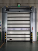 Porte à enroulement double en alliage d'aluminium avec isolation en mousse de polyuréthane, épaisseur 43 mm, porte à enroulement rapide