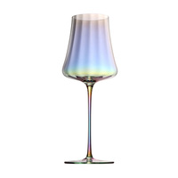 Verres à vin rouge en cristal électroplaqué, faits à la main, aux couleurs éblouissantes, inspirés du luxe, avec pied cannelé, pour 301-400 ml