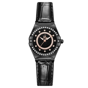 Business Rhinestone Starry Shining Ladies Leather <b>Watch</b> Waterproof Shenzhen Wristwatch - Product Image 6