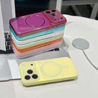 Étui de téléphone magnétique en TPU PC brillant et coloré pour iPhone 18 17 Pro Max 16 15 – Coque de protection antichoc