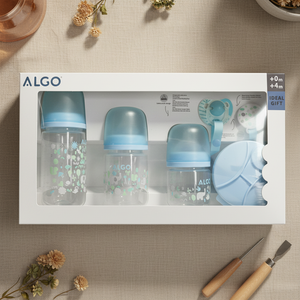 Ensemble de biberons pour nouveau-nés ALGO, personnalisé, sans BPA, en PP de qualité alimentaire, ensemble cadeau pour bébé - Product Image 1