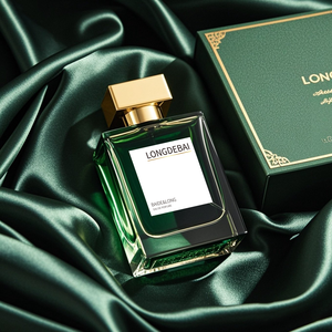 Customizable Colors Green square Crimp Polished 30ml 50ml 100ml Glass Sprayer Luxury Perfume <b>Bottle</b> With <b>Box</b> - Product Image 6