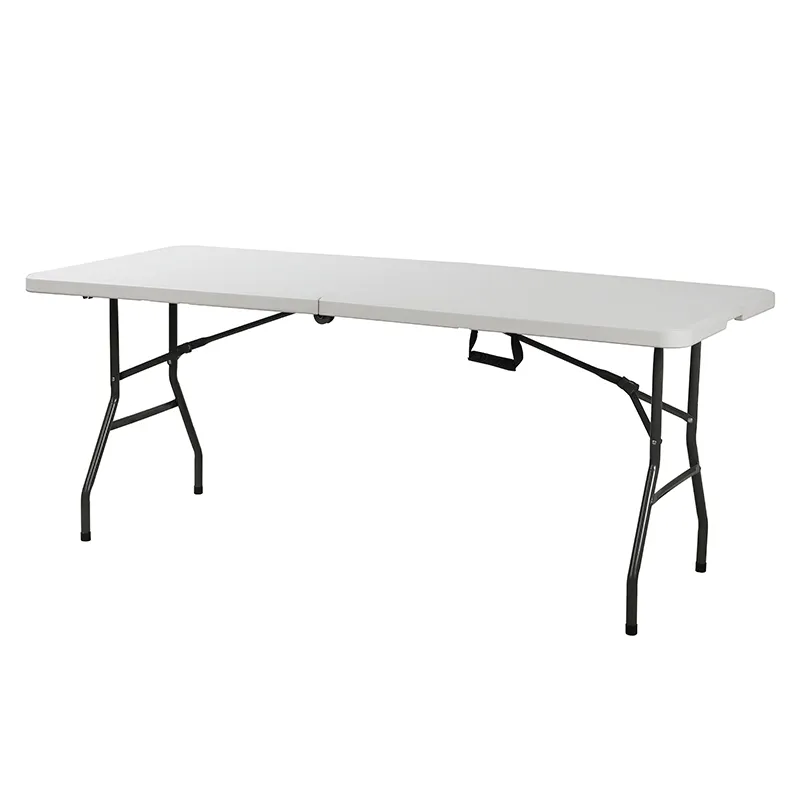 Save Space Outdoor steel leg plastic table top foldable portable picnic camping bbq table