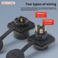 WZOODQ konektor kabel tahan air LP16 Male Aviation Plug Socket Plug FlangePower Terminal untuk LED PCB orientasi lurus