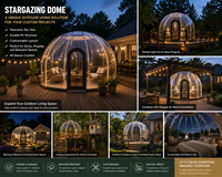 Dôme en polycarbonate durable pour le glamping et les loisirs en plein air toute l'année