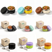 Thermos alimentaire personnalisé en acier inoxydable de 390 ml, hermétique, anti-fuite, avec large ouverture, récipient alimentaire avec logo