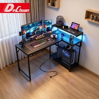 Table d'ordinateur noire Project Supply avec étagères dégradées et support pour tour d'ordinateur