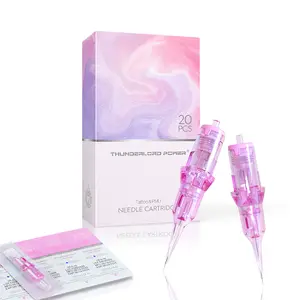 New Pink Permanent Makeup Tattoo Cartridge Needles With Silicone Membrane Universal Permanent Makeup Needles For All Standard