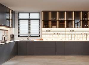 Design Contemporary Wood Lacquer <b>Kitchen</b> Cupboard Plywood <b>Kitchen</b> Cabinet Storage for Apartment <b>Kitchen</b> <b>Furniture</b> - Product Image 2