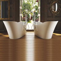 Moderne Hôtel Salle De Bain Moderne Simple Autoportante Design Personnalisé Surface Solide Baignoire Autoportante Baignoire En Acrylique Blanc