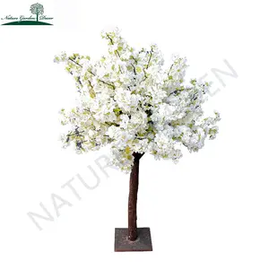 天然桌面樱花植物白色樱花树桌面中心人造树樱桃