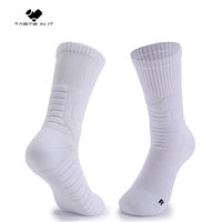 Concevez vos propres chaussettes de basket-ball personnalisées logo athlétique blanc uni chaussettes personnalisées