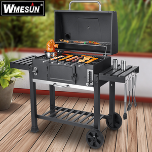 Grand <span class=keywords><strong>Barbecue</strong></span> Américain <span class=keywords><strong>en</strong></span> <span class=keywords><strong>Fonte</strong></span> au <span class=keywords><strong>Charbon</strong></span> Style Coré<span class=keywords><strong>en</strong></span>, Portable Premium pour Maison avec Revêtement <span class=keywords><strong>en</strong></span> Poudre - Product Image 1