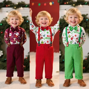 Nuovo Stile 2025 Abbigliamento Natalizio per Bambini - Completo Due Pezzi per Ragazzi - Vestito Natalizio per Neonati - Set per Ragazzi - Product Image 1