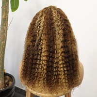 Perruques courtes bouclées en cheveux indiens avec dentelle respirante 13x4, pré-épilées, pour femmes, couleur 99J, en cheveux humains