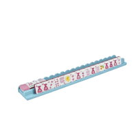 Ensemble de luxe de 4 supports de mahjong en bois avec poussoir, finition laquée haute brillance, accessoires de mahjong américains personnalisés