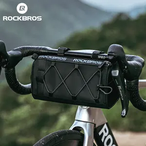 ROCKBROS-Bolsa impermeable para manillar de bicicleta, cesta de bolsillo para manillar de bicicleta