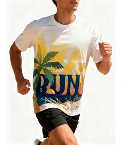 Tùy Chỉnh Thăng Hoa In Ấn Nhanh Chóng Làm Khô Lưới Interlock Thể Thao T-Shirt Raglan Tay Áo Chuyên Nghiệp 5K Marathon Chạy TEE T Áo Sơ Mi - Product Image 1