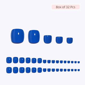 Ongles d'orteils à presser en gel souple <span class=keywords><strong>bleu</strong></span> uni, élégants et uniques, pour usage quotidien, réutilisables, vente en gros sous marque privée - Product Image 2