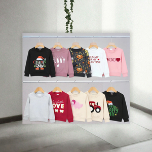 Children's Girls & Boys <b>Patchwork</b> Long Sleeve O-Neck Casual Embroidered <b>Tops</b> ODM Leftover Clearance - Product Image 2