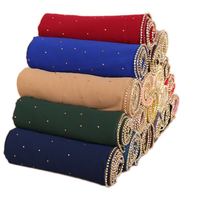 Foulard en mousseline de soie pour femme, longue écharpe de tête, châles musulmans, bandeau Pashmina, chaîne Hijab, solide,