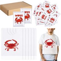 Bavoirs de fête de crabe adultes jetables pour fruits de mer, fournitures de fête d'ébullition de fruits de mer d'écrevisses