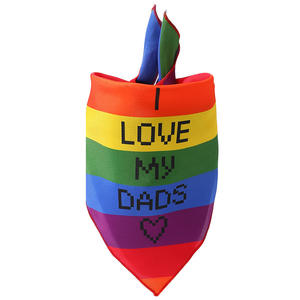 جديد قوس قزح مخطط الحيوانات الأليفة لعاب المنشفة صغيرة متوسطة الحجم القط الكلب مربع وشاح LGBT فخور شهر الكلب الشركة المصنعة - Product Image 4