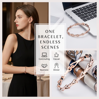 Guérison Femme Scalaire Négation Ion Sapin Énergie Bracelet En Acier Inoxydable Bio Énergie Magnétique Bracelet De Soins De Santé