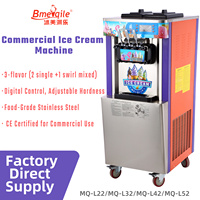 Machine à glace molle verticale 3 saveurs en acier inoxydable, machine à yogourt glacé commerciale MQL32 pour café et snack-bar