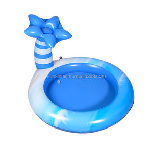 <span class=keywords><strong>Mini</strong></span> <span class=keywords><strong>pataugeoire</strong></span> peu profonde en PVC sans BPA avec arroseur de cocotier pour animaux de compagnie, <span class=keywords><strong>pataugeoire</strong></span> gonflable de forme ronde pour enfants - Product Image 1