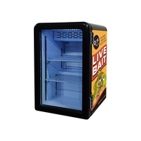 Mini-réfrigérateur de table MEISDA SC68A 68L avec porte vitrée transparente, refroidissement direct, pour la présentation de bières