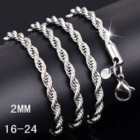 Yumfeel — collier pour hommes et femmes, chaîne de corde torsadée en acier inoxydable, plaqué or, 18K, 4, 6, 8MM, 24 pouces