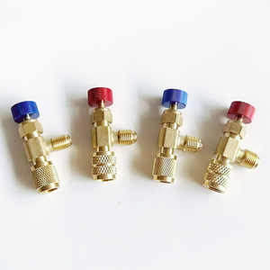 Válvula de seguridad de flúor para aires acondicionados, rojo y azul, R22 a R410a/R32, válvula de apertura de adición de líquido, herramienta de refrigeración - Product Image 1