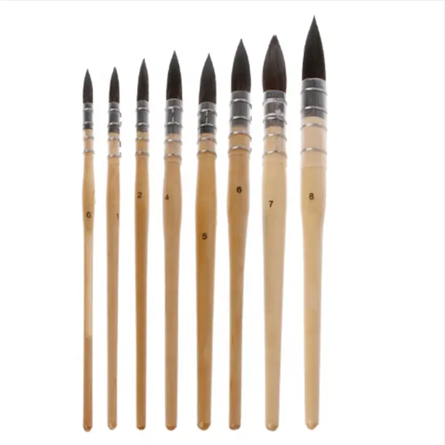 Bomeijia escova de tinta artesanal para cabelo, escova de tinta artesanal para aquarela, para madeira e aquarela