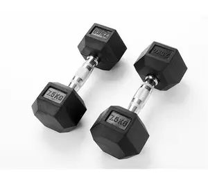 Mancuernas Hexagonales de goma para gimnasio, juego de mancuernas Hexagonales de hierro fundido de 15kg y 5kg de peso negro con estante