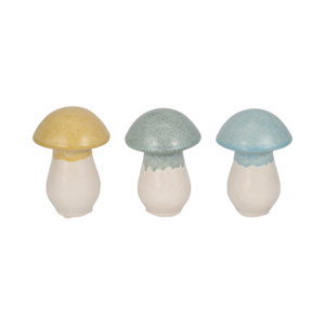 Statuette di funghi in ceramica per decorazioni per la casa, accenti in stile boho per bagno, ufficio, soggiorno, ornamenti da esporre su scaffali. - Product Image 2