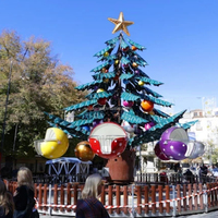 Manège de Noël familial à 32 places, arbre de Noël rotatif