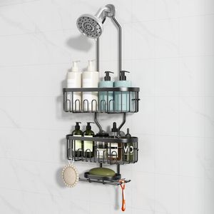 Estante organizador de baño metálico portátil OEM personalizado, montado en pared con ventosas, para colgar, de fábrica - Product Image 1