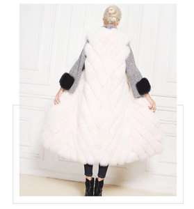 Chaleco de invierno para mujer Chaleco de piel de zorro de imitación Chaleco de piel sintética para damas con estilo largo Precio de fábrica Shenzhen <span class=keywords><strong>Lily</strong></span> Cheng - Product Image 3