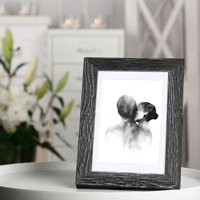 Cadre photo en forme brossée en bois massif chaud blanc/noir/gris/marron 5*7 "avec clous non marquants pour cadres suspendus