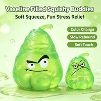 Jouet anti-stress en plastique à rebond lent, qui change de couleur selon la température, en forme de légumes de dessin animé mignons, à presser pour soulager le stress