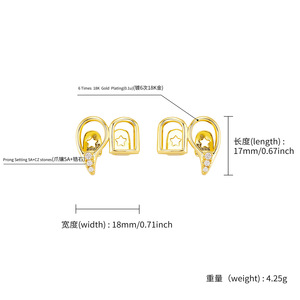 Grillz para dientes: diseño geométrico hueco de oro, plata y circonita con engaste de púas, para uso diario masculino. - Product Image 4
