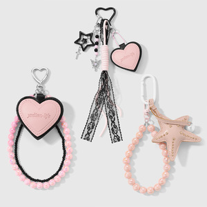 Llavero DIY de moda Mengda con perlas sintéticas, remaches, estrella de mar y cuerda trenzada, llavero de regalo - Product Image 3