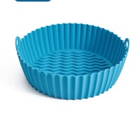 Revêtement en silicone de qualité alimentaire pour friteuse à air, réutilisable, antiadhésif, plateau pour friteuse à air, 8,5 pouces, accessoire de cuisson pour la cuisine