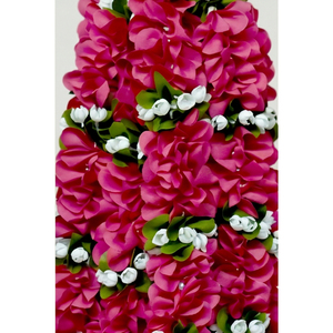 Guirlande de fleurs artificielles roses avec clochettes dorées, toran décoratif suspendu pour mariage, festival, maison, temple - Product Image 2