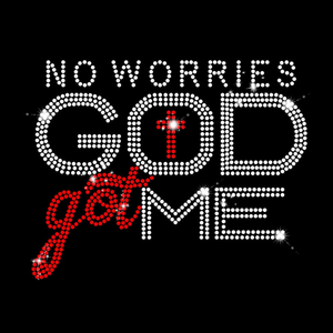 Prêt à Expédier Dieu m'a obtenu strass transfert conception fer sur personnalisé foi chrétien strass transfert Motif - Product Image 1