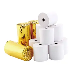 Anufacturer-rollo de papel de impresión térmica, rollo de papel de laminación térmica 57x40 para impresora eléctrica