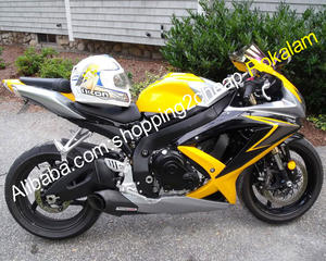 Carenados <span class=keywords><strong>K8</strong></span> <span class=keywords><strong>GSX</strong></span>-<span class=keywords><strong>R600</strong></span> GSXR-750 08 09 10 para Suzuki 2008 2009 2010 GSXR600 GSXR750 ABS, Kit de Carenado Amarillo - Product Image 1