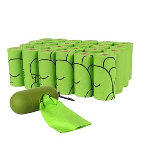 Sacs à crottes de chien biodégradables de haute qualité, fabriqués en amidon de maïs, écologiques et résistants, avec distributeur pour animaux de compagnie - Product Image 1